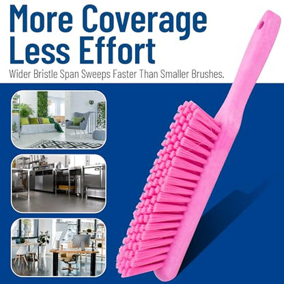 SPARTA 8 Inch Soft Counter Brush with Polyester Bristles and 5 Inch Handle, Color Coded Handheld Broom for Tables Countertops and Foodservice Surfaces, 13 Inch Overall Length, Pink - color: Pink