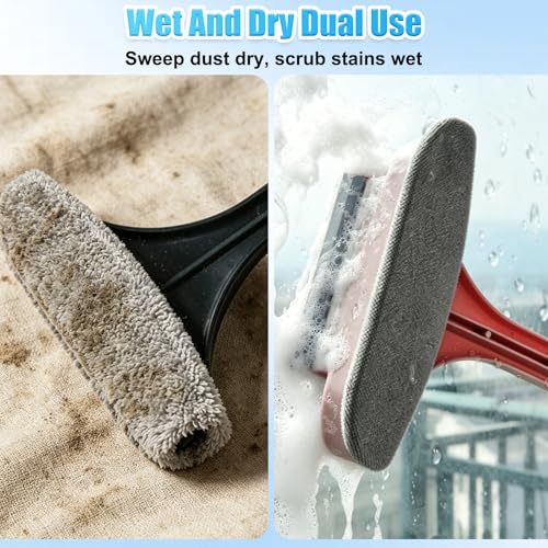 Window Screen Cleaning Brush,2-in-1 Multi-Purpose Cleaning Brush Efficient Cleaning,Window Screen Cleaner Tool with Squeegee,Mesh Cleaner Brush for Patio,Door,Porch Screens(Yellow Green) - color: Yellow Green