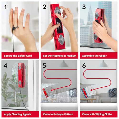 Tyroler Outside Magnetic Window Cleaner Tool | The Glider S-1 AFC Double-Sided Window Cleaner Tool Fits Windows 0.1"-0.4" Thick | Magnet Window Cleaner | Magnetic Glass Cleaner | Limpiador magnetico