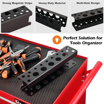 MUTUACTOR Screwdriver Organizer Rack Heavy Duty,Magnetic Mount Screwdriver Holder Plier Organizer,Magnetic Tool Holder Storage Holder for Various Screwdrivers Pliers Shears Tool Chest Cart Workbench - style: Black Screwdrivers Holder