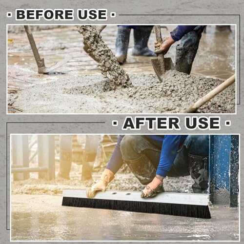Hushee Aluminum Backed Concrete Broom, Concrete Broom Finishing with Clevis Handle Bracket, 36-inch for Driveways, Sidewalks, Wet Concretes (Plastic Filament) - size: 36 Inch