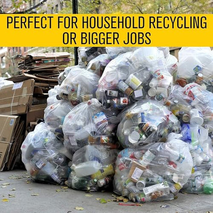 Aluf Plastics 56 Gallon Clear Trash Bags - (Huge 400 Pack) - 43" x 46" - 1.5 MIL - Heavy Duty Industrial Liners Clear Garbage Bags for Recycling, Contractors, Storage, Outdoor - style: 56 Gal, 1.5 Mil, 400 Count