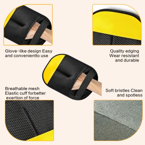 Pet Hair Remover Glove for Dogs and Cats - Reusable Electrostatic Hair Removal Mitt for Furniture, Couch, Carpet, Car Seat, and Clothing (Black Yellow, 1 Pack)
