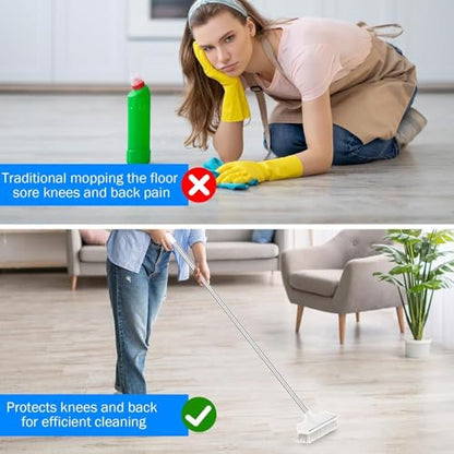 2 in 1 Bathroom Cleaning Brush with Wiper and Long Handle Floor Scrub Tiles Cleaning Brush for Home, Kitchen, Bathroom Cleaning Accessories