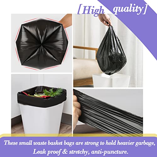 3 Gallon 120pcs Small black Trash Bags(Fit 3-3.2 Gal) Plastic Strong black Garbage Bags,Bathroom Trash Can Bin Liners,Waste Basket Liner,Fit 10-13 Liter, 2.6 Gallon,3 Gallon,3.2Gallon (3-Black120) - style: 3Gal Black-100