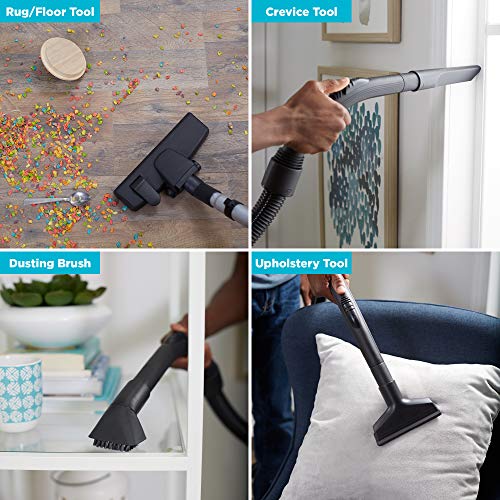 Simplicity Vacuums Jill Canister with Bags, Filter Set, and Pet Upholstery Tool Bundle, Rug and Hardwood Vacuum Cleaner with Dual-Certified HEPA Filter and Bag, Pet Vac