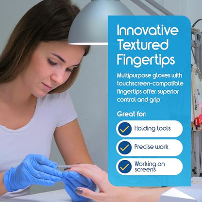 Inspire Black Nitrile Disposable Gloves | 4.5 Nitrile Disposable Safety Medical Cooking Cleaning Gloves - size: Large, style: Blue - Box of 100