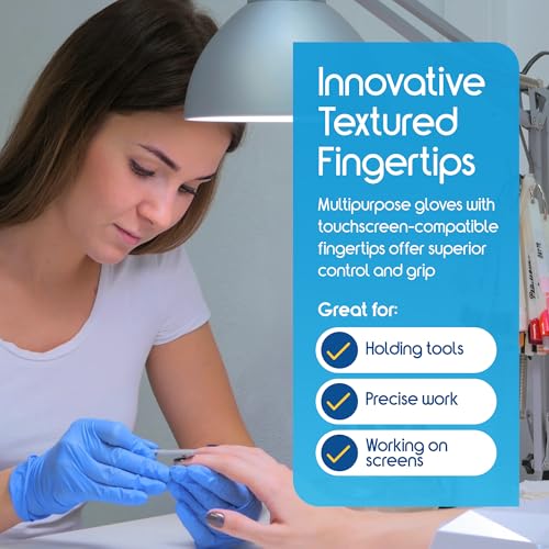 Inspire Black Nitrile Disposable Gloves | 4.5 Nitrile Disposable Safety Medical Cooking Cleaning Gloves - size: X-Large, style: Blue - Box of 100
