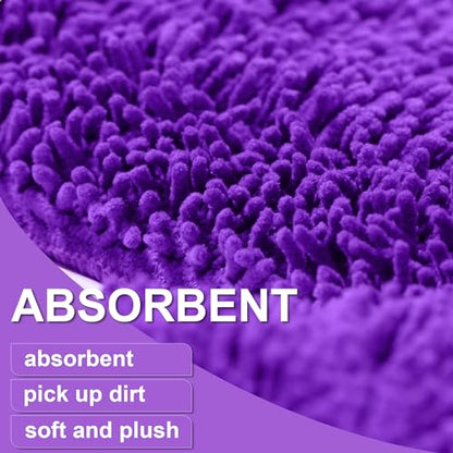 Aifacay Reusable Mop Pads Compatible with Swiffer PowerMop,Power Mop Pad Refill Pads Washable 15.3 * 5.1 Inch, Microfiber Replacement Pad for Multi-Surface Floor Cleaning 6 Pack - color: 6 Pack：purple and Navy Blue