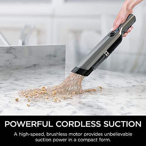 Shark WV201 WANDVAC Handheld Vacuum, Lightweight at 1.4 Pounds with Powerful Suction, Charging Dock, Single Touch Empty and Detachable Dust Cup,Graphite, Slate - color: Slate