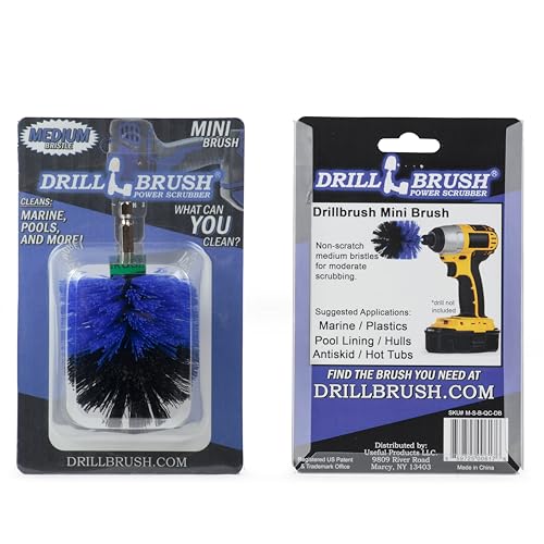 Cleaning Supplies - Scrub Brush - Boat Accessories - Drill Brush - Hull Cleaner - Algae - Barnacles - Boat - Kayak - Canoe - Carpet Cleaner - Vinyl - Deck Brush - Fiberglass - Fishing Boat - Pontoon - color: Blue