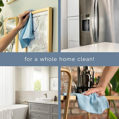 S&T INC. 600 Pack Microfiber Cleaning Cloth, Bulk Towels for Home, Reusable Microfiber Towels for Cars, Cleaning Rags, Light Blue, 11.5 Inches x 11.5 Inches, 100 Count - size: 600 Pack