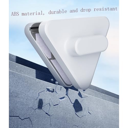 Windshield Magnetic Car Window Cleaner,Magnetic Windshield Cleaner Tool, Double-Sided Window Cleaner Glass Wiper, Triangle Shape, White(Glass 3-10mm)