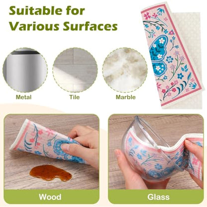 6 Packs Swedish Paper Cloths for Kitchen, Reusable Paper Towels Washable Dish Rags, Highly Absorbent Kitchen Towels Quick Drying Swedish Sponge Cleaning Dish Cloths (Insects Floral) - color: Flying Animals