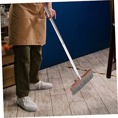 OUNONA Detachable Long Handle Soft Bristle Broom Static Sweeping Tool for Indoor Outdoor Cleaning Effort Saving Dust Brush for Home Camping