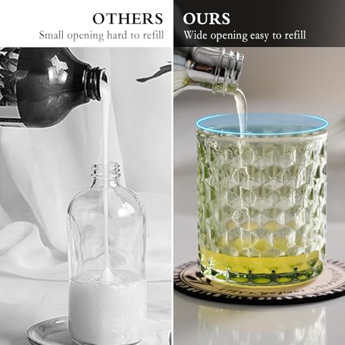 CICUFY Hand Soap Dispenser Glass, Refillable Liquid Dispenser for Bathroom & Kitchen,Lotion Dispenser with Large Gold Pump（Diamond Pattern-Green） - color: Green, style: Liquid(can't foam)/Diamond Pattern