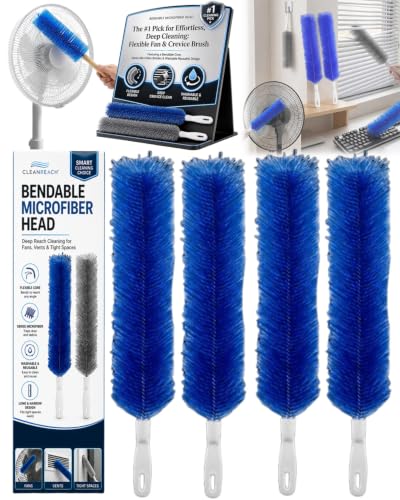 Bendable Microfiber Head Reusable Dust Remover 360° Flexible Fan Duster Brushes Cleaning Tools for Blinds Cleaner Brush Ceiling Blind Vent Ultimate Multi Purpose Dusters Home Upgrades(4PCS-A) - color: 4pcs-a