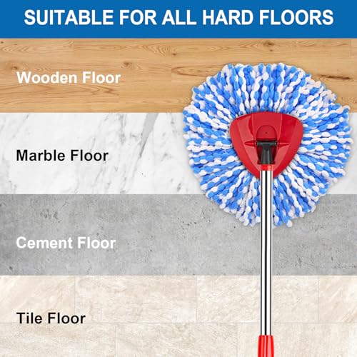4 Pack Mop Replace Heads for 2 Tank System, Spin Mop Replacement Head, Fluffy Microfiber Mop Refill Replace Head, Machine Washable, All Hard-surfaced Floors Cleaning
