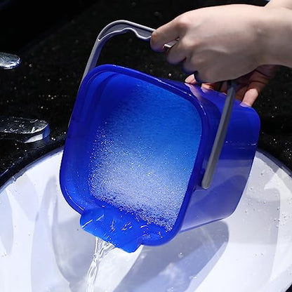 Roshtia 6 Pcs 3 Quart Cleaning Bucket Small Sanitizing Square Bucket Detergent Pail for Home Commercial Restaurant Kitchen Office School (Dark Blue) - color: Dark Blue