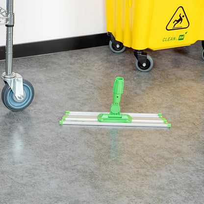 Restaurantware Aluminum Mop Frame - 16 Inch - Lightweight Swivel Cleaning Tool - Industrial Slim Design - Green