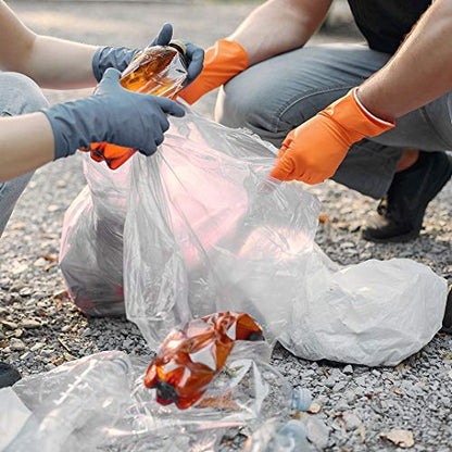 65 Gallon Clear Trash Bags Heavy Duty (MegaPack 50 Bags w/Ties) 64 Gallon Extra Large Clear Plastic Recycling Garbage Bags - size: 1 Count (Pack of 50)