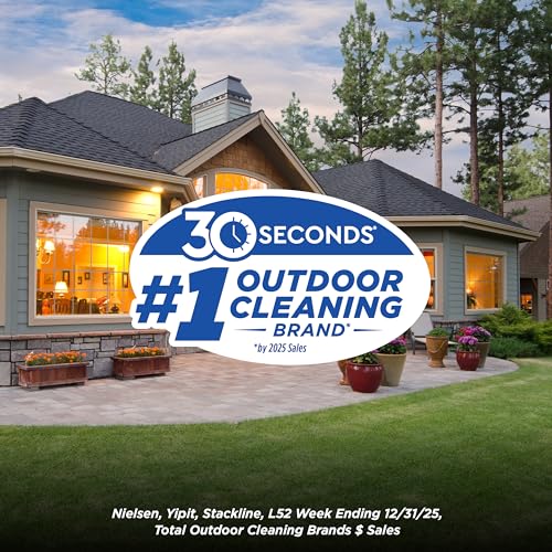 30 SECONDS Outdoor Window & Screen Concentrated Cleaner for Glass, Patio Doors, Fiberglass, Furniture - No Screen Removal Required, Spray & Rinse - Hose End Spray Attachment (2 PACK)