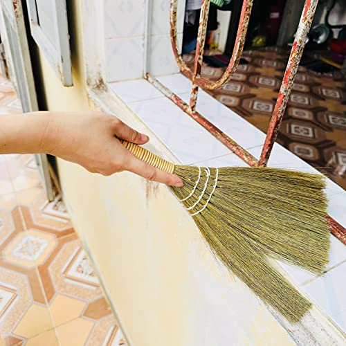 Set of 2 Brooms for Kid 12.6 inch- Vietnamese Natural Straw Soft Broom - Small Broom - style: 12.5in