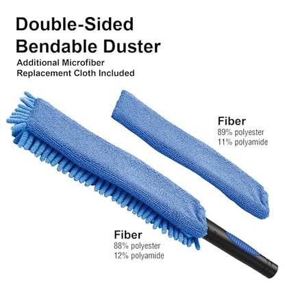 Vaughan 5 Piece Home Cleaning Kit with 24 Foot Telescoping Extension Pole, Window Squeegee and Washer, High Ceiling Fan Duster, Cobweb Duster 050231ECE