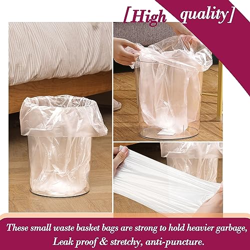 4 Gallon 180pcs Small Clear Trash Bags Strong Garbage Bags, Bathroom Trash Can Bin Liners, Plastic Bags for Office, Waste Basket Liner, Fit 12-15 Liter, 3.5,4,4.5 Gal（Clear 180） - color: Clear, size: 180 Count (Pack of 1)