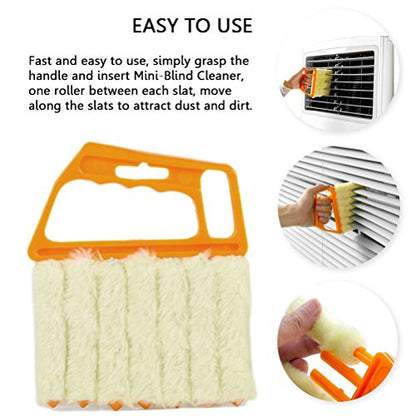 Blind Cleaner Brush , Blinds Dust Shutters , Mini Washable & Removable Window Air Conditioner Duster With 7 Slat Handheld Household Kitchen Cleaning Tools , For Awnings , Siding , Vinyl , Car , Fan