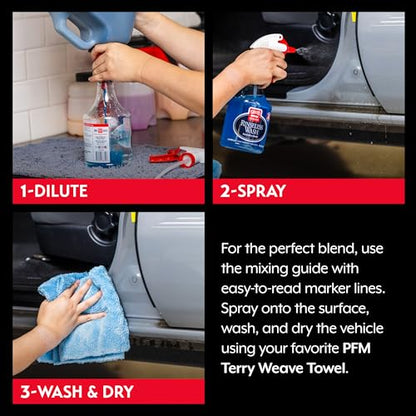 Griot's Garage Rinseless Wash Secondary Bottle with Sprayer, Durable, OSHA-Compliant, Features a Built-in Measuring Scale, 10489