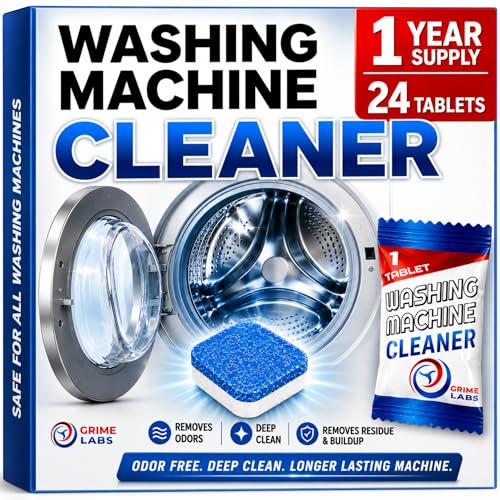 Washing Machine Cleaner Tablets - Penetrating Deep Clean Washer Cleaner Tablets For Front Loader And Top Load HE - Active Formula Tub Descaler Deodorizer - style: Washing Machine Cleaner