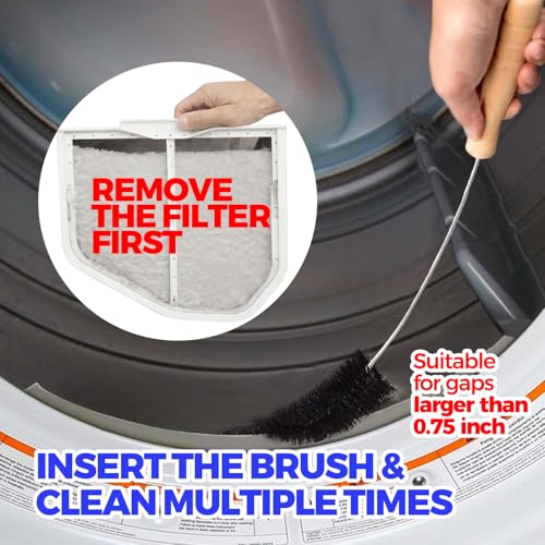 Holikme 3 Pack Dryer Vent Cleaner Kit Clothes Dryer Lint Brush Vent Trap Cleaner Home Essentials Crevice Gap Cleaning Tool Brush - size: Standard 3Pack