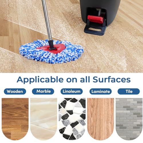 Matthew Cleaning 3Pack Blue Microfiber Spin Mop Replacement Head Compatible with EasyWring Spin Mop Replace Head-EasyWring High Absorbency,Machine Washable,Microfiber Spin Mop Refills - color: Blue, size: 3 Count