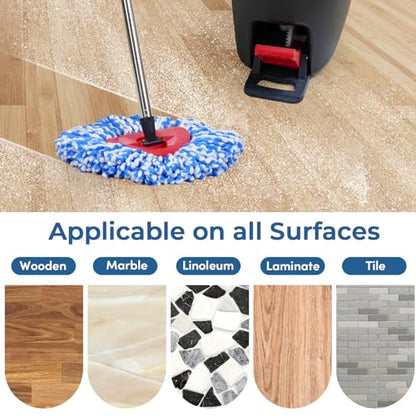 Matthew Cleaning 3Pack Blue Microfiber Spin Mop Replacement Head Compatible with EasyWring Spin Mop Replace Head-EasyWring High Absorbency,Machine Washable,Microfiber Spin Mop Refills - color: Blue, size: 3 Count