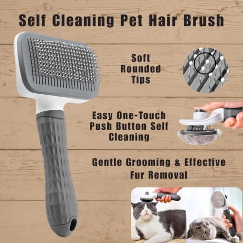 Pet Hair Remover Kit - Premium Pet Hair Removal Glove (2pk) - Self Cleaning Slicker Brush - Travel Lint Roller - Copper Carpet Rake for a Clean Home & Happy Pets!