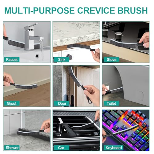 Crevice Cleaning Brush, Hard Bristle Brush for Cleaning, Multifunctional Gap Cleaning Brush Tool, Household Cleaning Tools for Kitchen, Bathroom, Toilet, Sink, Bathtub (5PCS)