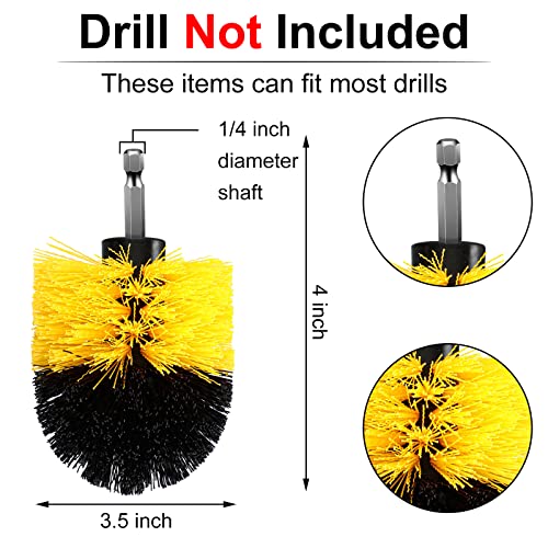 Remerry Drill Brush Nylon Drill Brush Attachment Electric Power Scrubber Scrub Attachment Multi Purpose Cleaning Supplies for Bathroom Surfaces Tub Grout Shower Kitchen Tile Auto Car