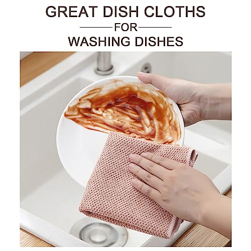 K&janet6am Dish Cloths for Washing Dishes, 12 Pack Kitchen Dish Cloths, Super Absorbent Microfiber Cleaning Cloth, Premium Waffle Dish Towels for Kitchen, 12x12 Inches - color: 12pack