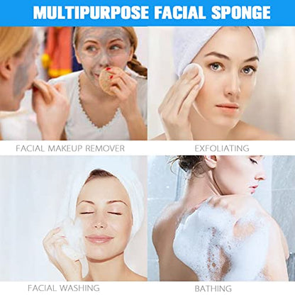 Facial Sponge Compressed,60 Pcs PVA Professional Makeup Removal Wash Round Face Sponges Spa Pads Exfoliating Cleansing for Women,Orange - color: Orange