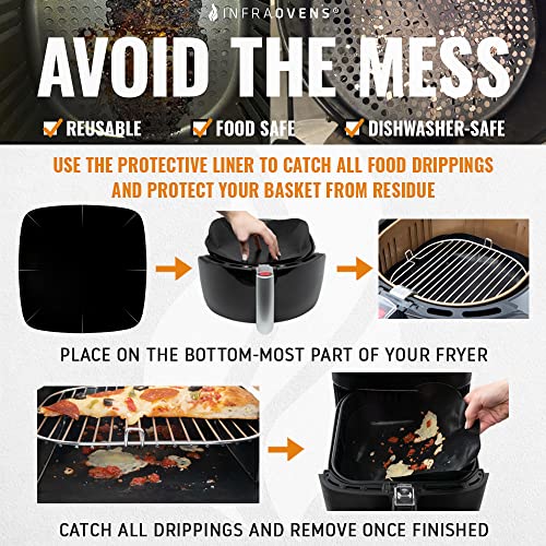 Air Fryer Accessories Compatible with Cosori, Chefman, Philips, Dash, Emeril Lagasse, Bella, Comfee, Nuwave® + More, Air Fryer Rack, Cheat Sheet Guides, Liners and Cleaner Brush - size: Small