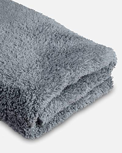 Adam's Borderless Grey Microfiber Towel (2pk) - Premium Ultra Soft Car Detailng Towel Cloths, 480gsm - Safe for Car Wash, Home Cleaning & Pet Drying Cloths (16 Inch x 16 Inch) - size: Pack of 2
