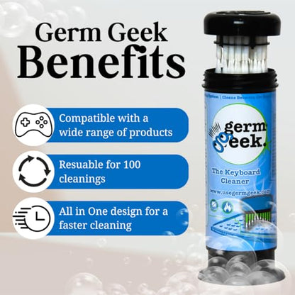 Germ Geek Keyboard Cleaning Brush Set - Multi-Purpose Electronics Cleaner for Laptop, Phone & AirPods - USA Made Premium Cleaning Kit - Universal Computer Cleaning Tool - Refill - size: Refill Pack