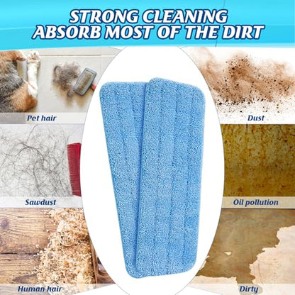 60 Pack Microfiber Mop Pads Machine Washable Cleaning Flat Mop Head Replacement Reusable Household Pads for Hardwood and Hard Surface Floor Cleaning and Scrubbing
