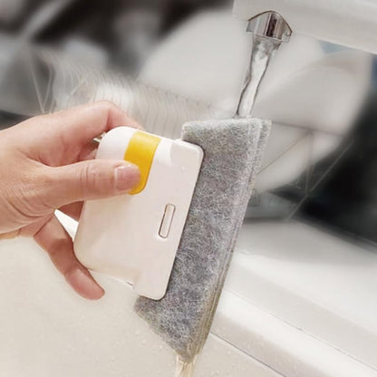 Window Sill Sliding Door Track Gap Cleaning Brush Handheld Cleaning Tool (Yellow) - color: Yellow