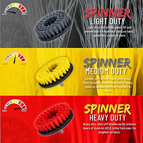 Chemical Guys ACC508 Heavy Duty Spinner Multi-Surface Drill Brush Attachment (Fits Any Standard Drill - Power Scrubber Removes Heavy Stains, Dirt & Grime from Grout, Tubs & Showers), Red - style: Heavy Duty
