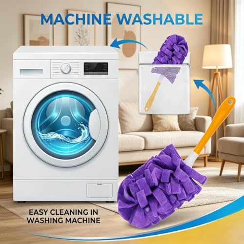 Chenille Duster Replacement Heads, Washable Reusable Chenille Microfiber Dust Duster, 360° Electrostatic Cleaning Pads for Multi-Surface Home, Blinds, Car, Furniture (Standard) - color: Standard