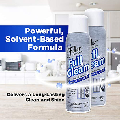 Fuller Brush Full Gleam Stainless Steel Cleaner – 15 oz Spray for Appliances, Chrome, Aluminum & Sinks – Cleans, Polishes & Protects Metal Surfaces (Pack of 1)