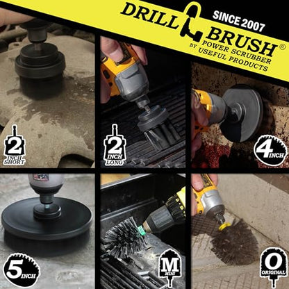 The Ultimate No-Wire Grill Brush Kit - BBQ Accessories - Drill Brush - Rust Remover - Cast Iron Skillet - Grill Cleaner - BBQ Brush - Grill Accessories - Grill Scraper - Electric Smoker - Gas Grill - color: Black