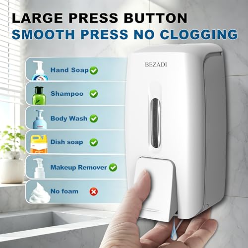 27fl oz Hand Soap Dispenser Wall Mount for Bathroom Kitchen Liquid Sanitizer ABS Plastic White 9088 - color: White